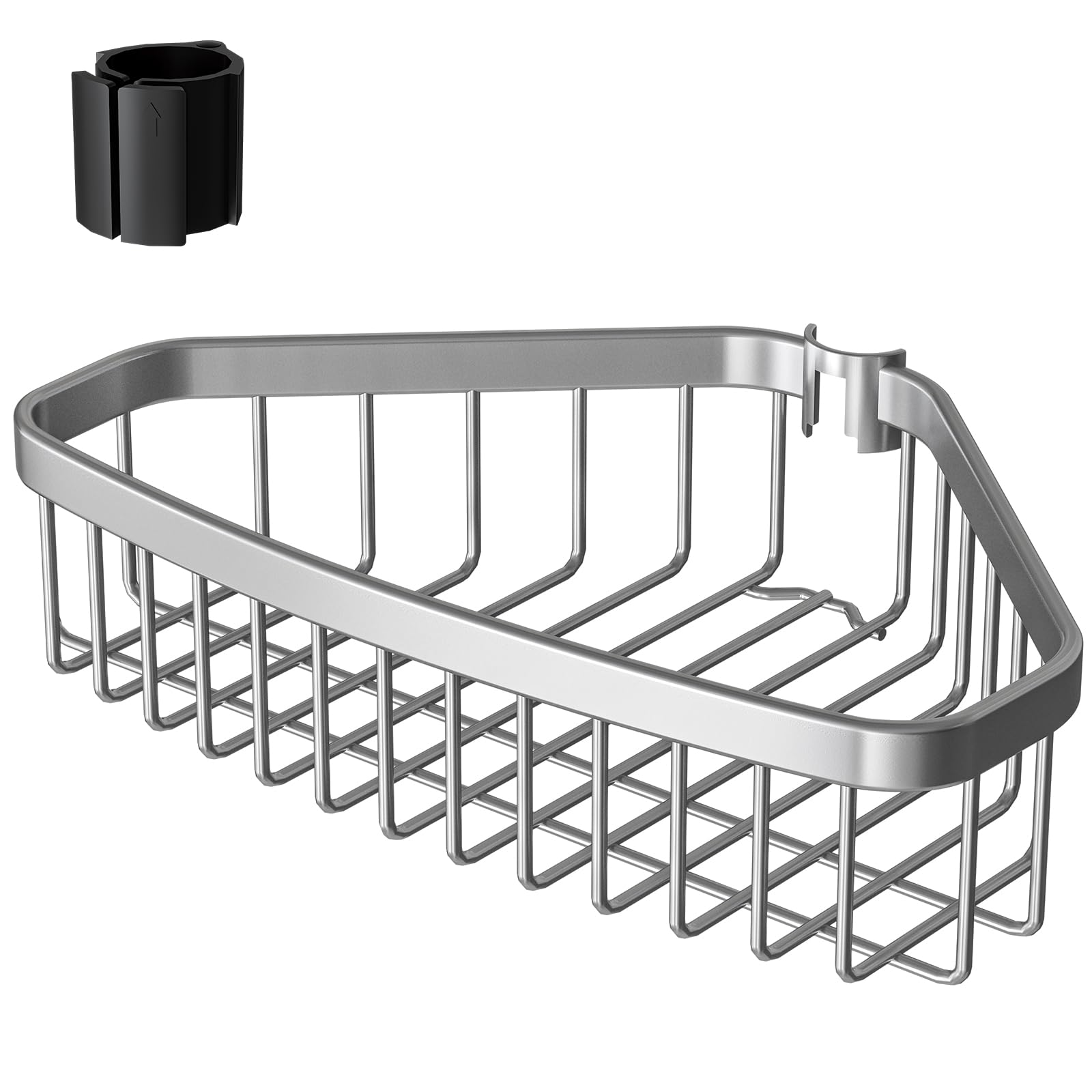 Basket G silver Fits Corner Shower Caddy Tension Pole Only 1 Pack Stainless Steel Waterproof Bathroom Storage Basket