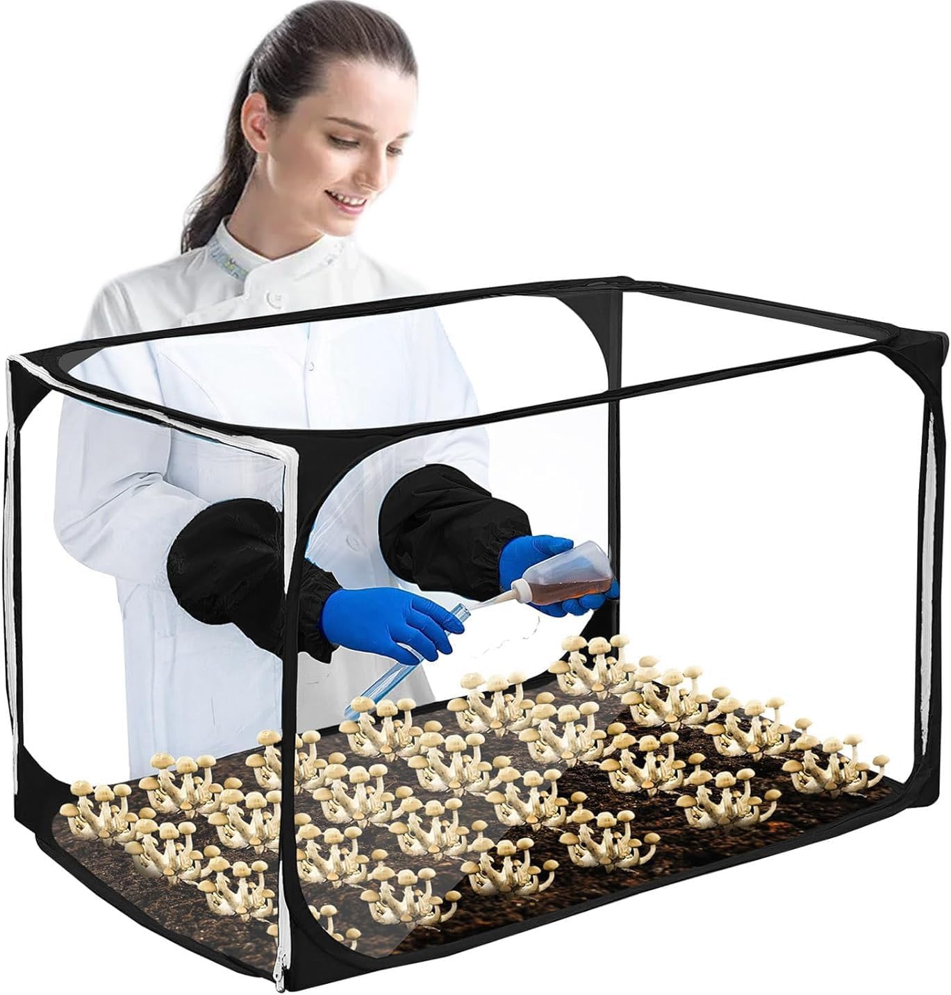 Magoog Still Air Box, Mushroom Grow Tent, Mycology Fume Hood Propagation Stations, 35.5x23.5x23.5’, Grow Mushroom at Home, Black