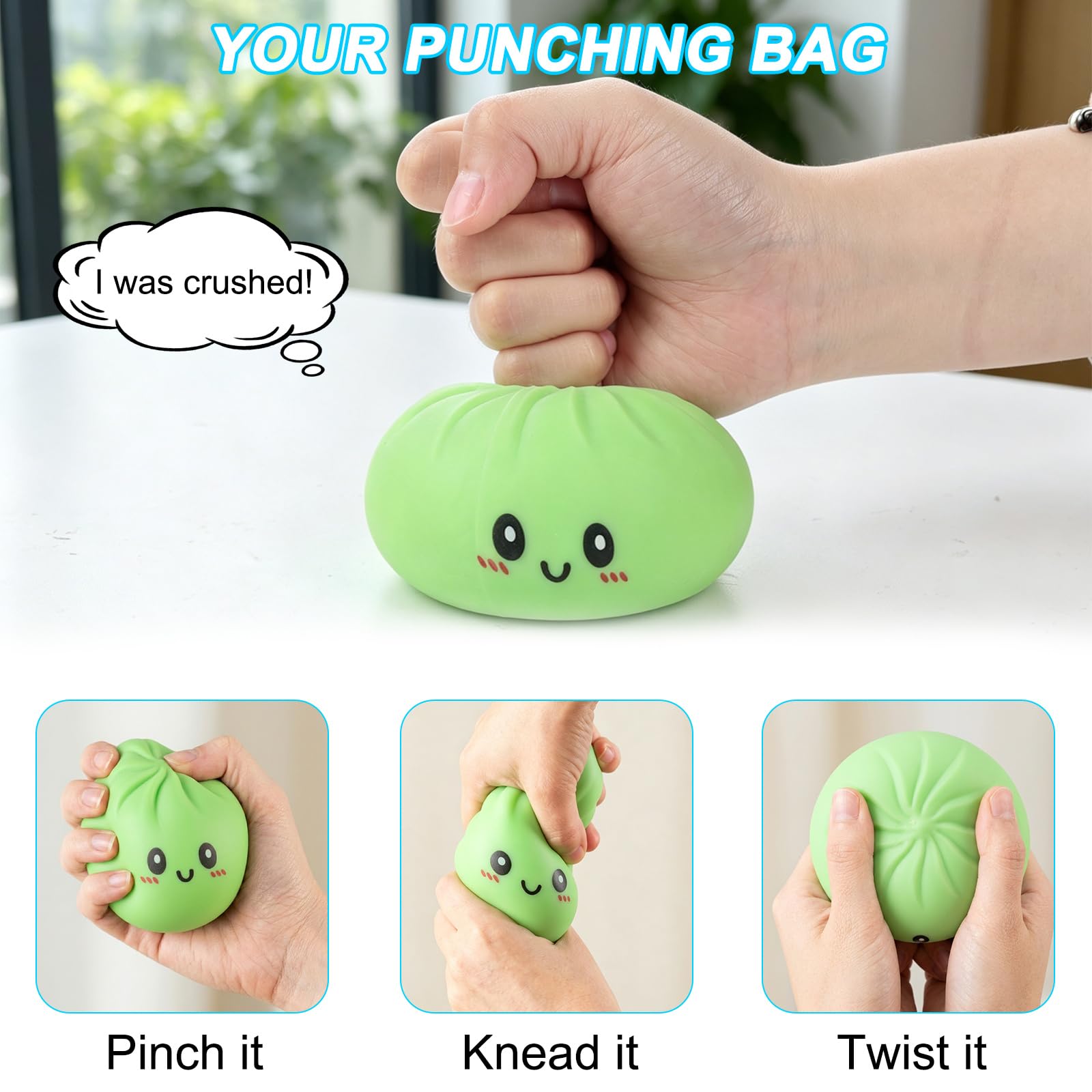 Mystery Dumplings Squishy with Steamer, Random Squishy Dumpling Mystery Glitter Dumpling Squishies, Dumplings Squishy Toy - Image 3