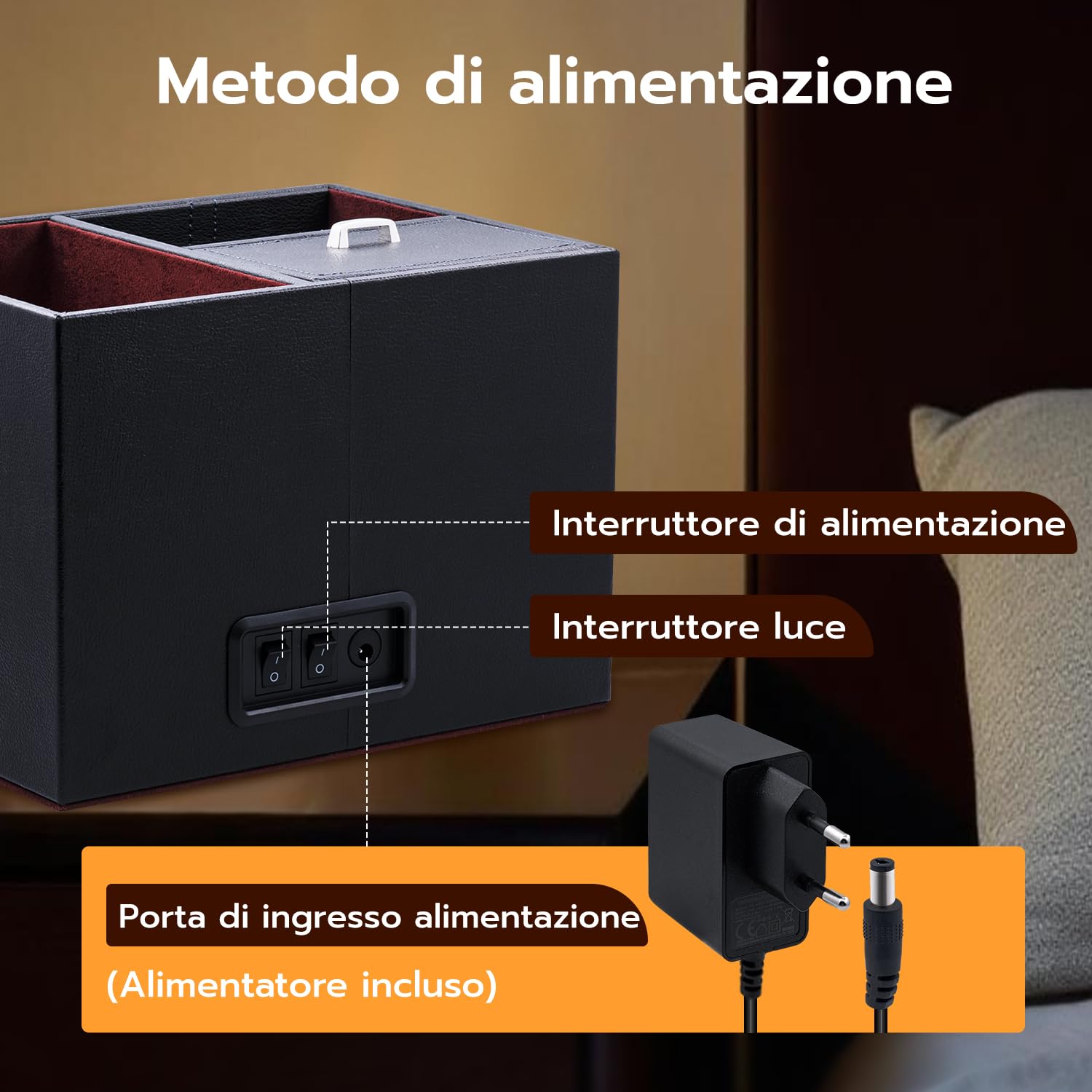 Mcbazel Multifunzionale Scatola Carica Orologio per 2 Orologi,Orologi Automatici Display LED Luce Scatola di Carica dell'Orologio Gioielli con Motore Silenzioso 1 Modalità di Rotazione -Vino Rosso