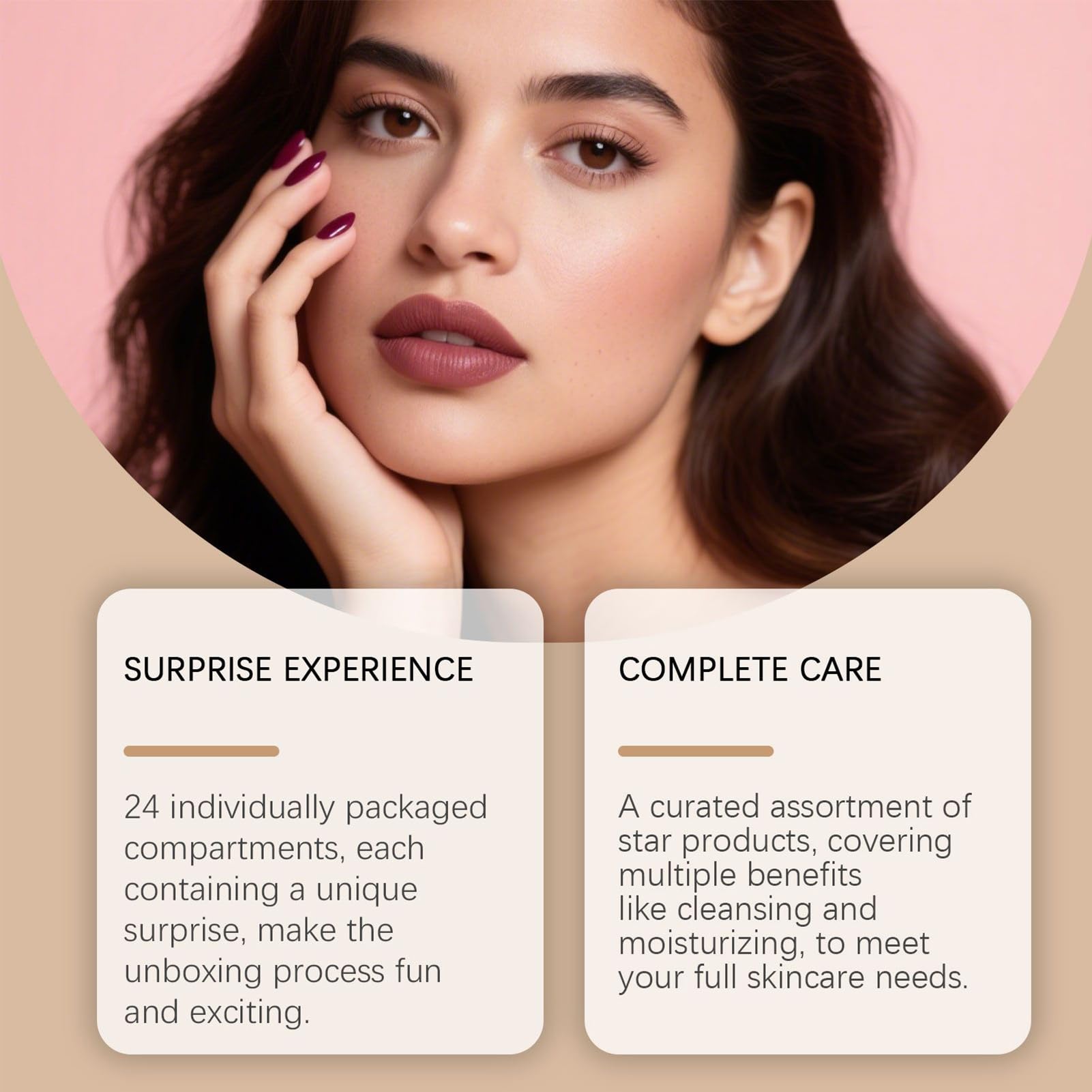 Calendario de Adviento 2026 Mujeres Cosméticos, 24 Días Calendario de Adviento Maquillaje Calendario de Navidad Maquillaje Belleza Lápiz labial Hidratante Juego de Cosméticos para Mujeres Niñas Hogar