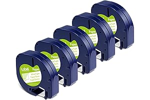 Label KINGDOM Printer Tape Compatible for DYMO LetraTag Printer Refills White Paper...