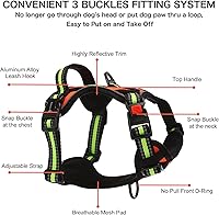 Vista 97 de Petmolico - Juego de arnés para perro sin tirones, 2 correas de sujeción con asa de fácil control, chaleco reflectante para razas pequeñas, arnés