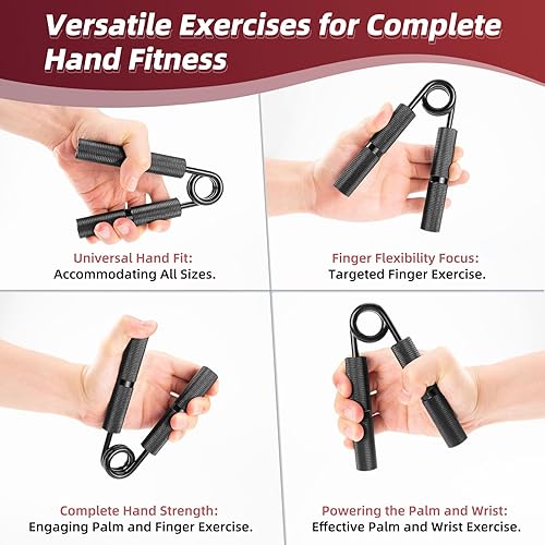 Miniatura 4 de Juego de fortalecedores de agarre de mano, paquete de 6 fortalecedores de dedos de 50 libras a 300 libras, entrenador de fuerza de agarre resistente