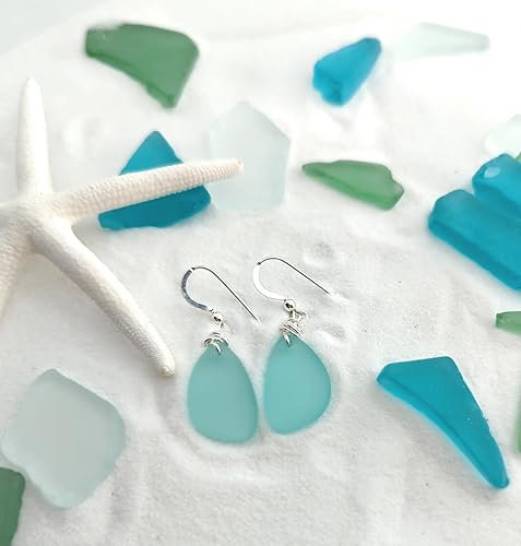 Miniatura 2 de Popular Sea Foam Green Sea Glass Earrings with Charming Handmade Silver Knot on Sterling Silver Hooks by Aimee Tresor Jewelry
