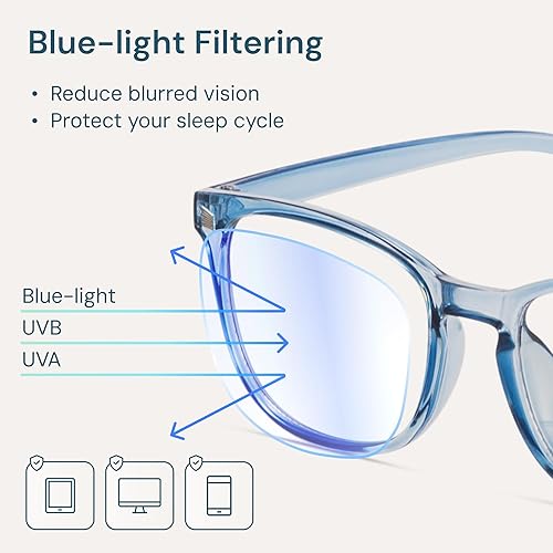 Miniatura 3 de Blue Light Blocking Glasses - Fashion Square Eyeglasses, Anti UV Ray Computer Gaming Glasses Blue Blockers for WomenMen