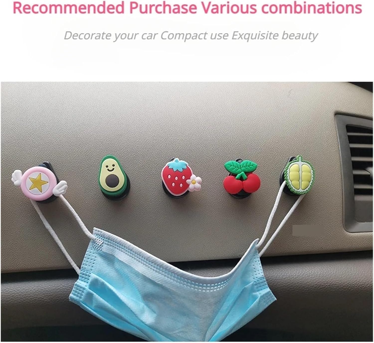 Car Hooks Creative Cute Car Stick-on Multifunctional Hooks Seat Back Hooks Car Interior Camper Accessories Camping(5pcs)