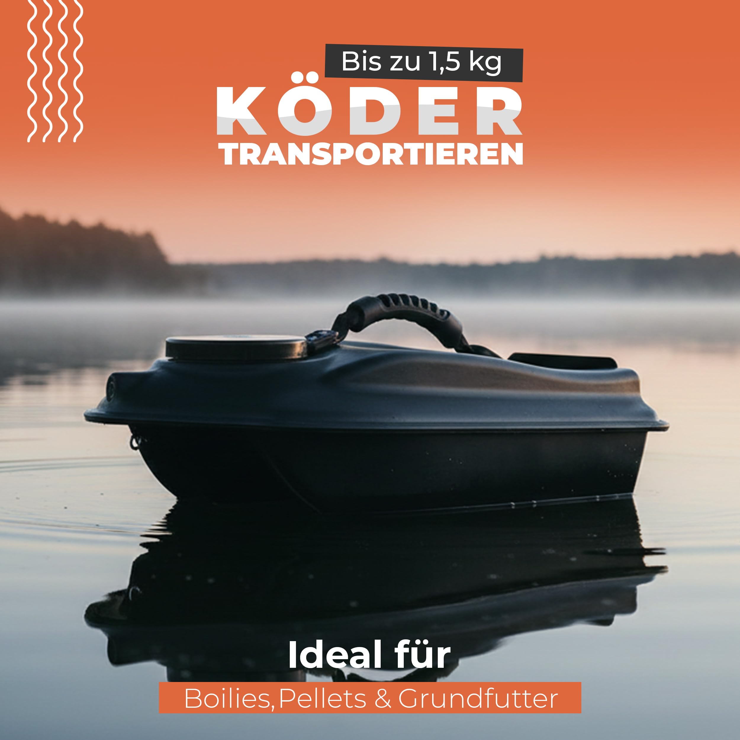 Torcster 213822 Futterboot Boatman Actor Version V6 Köderboot Karpfenangeln RTR GHz inkl. Akku, Ladegerät, Schwarz