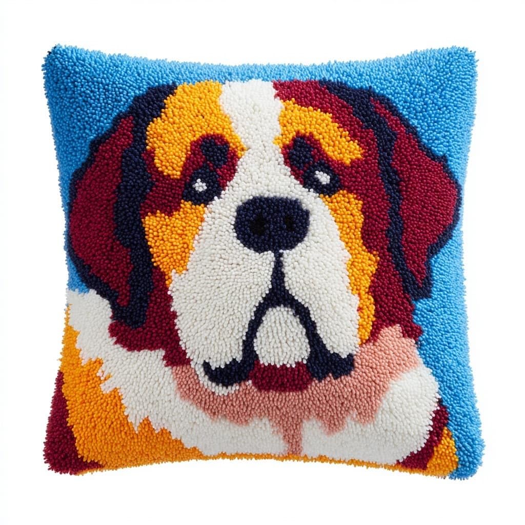 Henypt Latch Hook Cushions Kits Dog