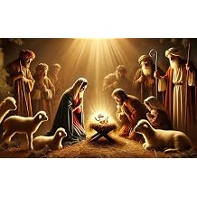 BlissYard Nativity Scene Banner Family Manger Church Decorations 71 x 43 Inch