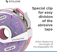 Vista 5 de Rollo de recarga de lima de uñas blanca - 80 limas en un rollo de grano 240