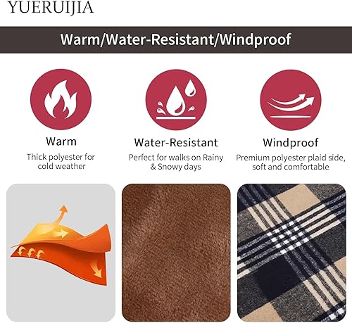 Miniatura 4 de Abrigo de invierno para perro, chaqueta para perro, chaqueta de franela impermeable, resistente al viento, ropa cálida para perro, abrigo de estilo