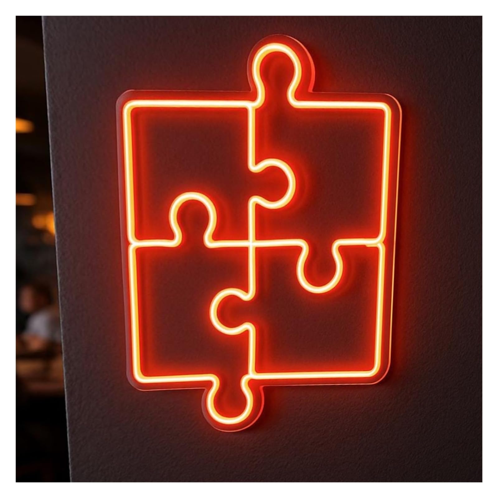 RONGCH Hanging Art Signs Puzzle Neon Sign Psychology Nursery, Playground Suitable for Bedroom Decoration 45cm(E)