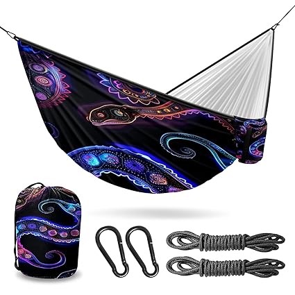 Vigetue Camping Hammock Double & Single Portable Hammocks with 2 Tree Straps, Great for Hiking,Backpacking,Hunting,Outdoor,Beach,Camping, Snake (2) Pattern