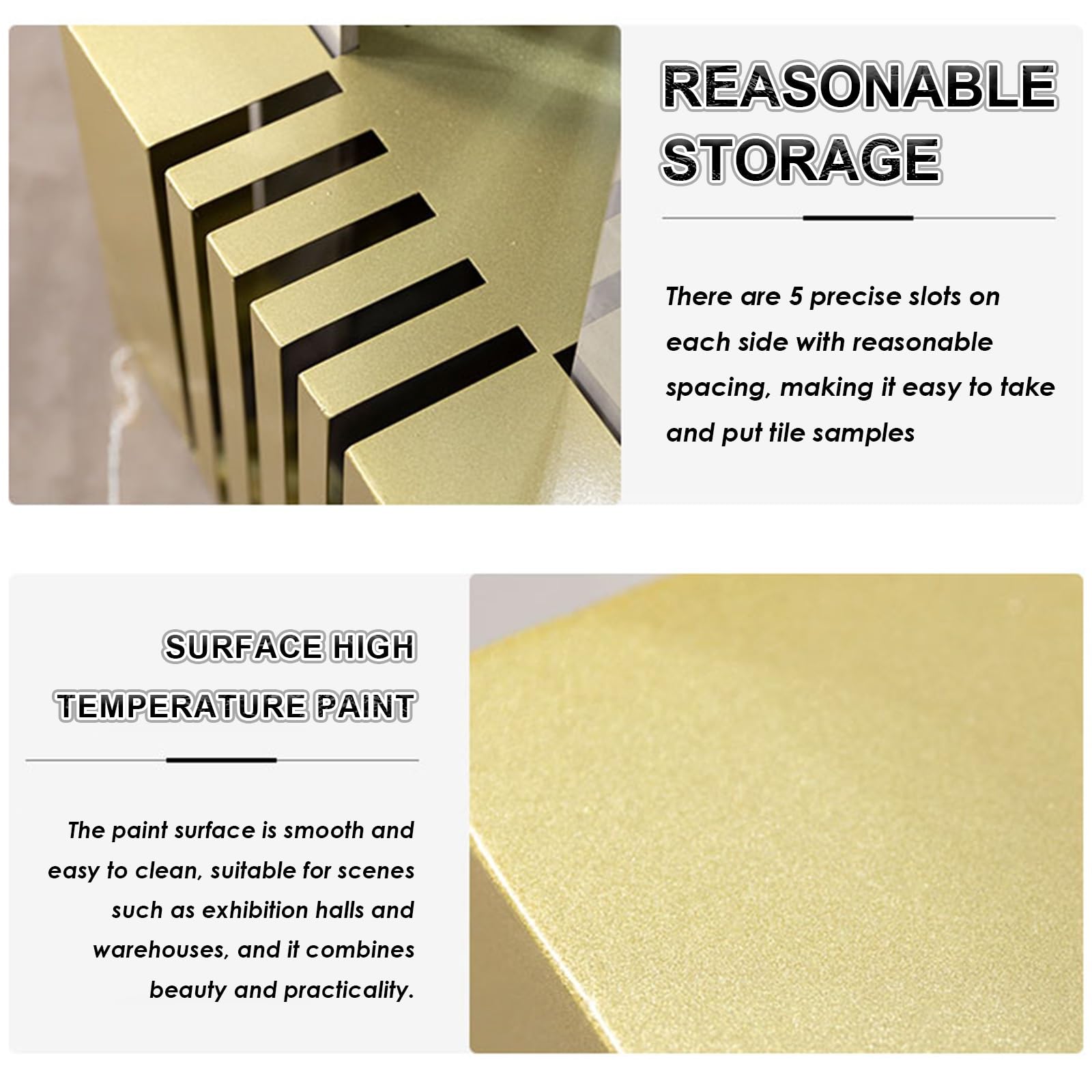 Espositore per Piastrelle in Ceramica,Espositore Piastrelle da Pavimento,Design Rettangolare, 20 Slot,Adatto Showroom, Negozi al Dettaglio