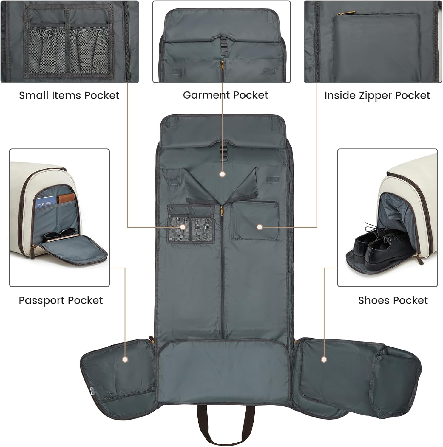 Garment Bag for Travel, S-ZONE Duffle Bag for Men Travel Convertible Suit Bags Carry on Luggage Women Hanging Suitcase Travel Bag with Toiletry Bag - Image 5