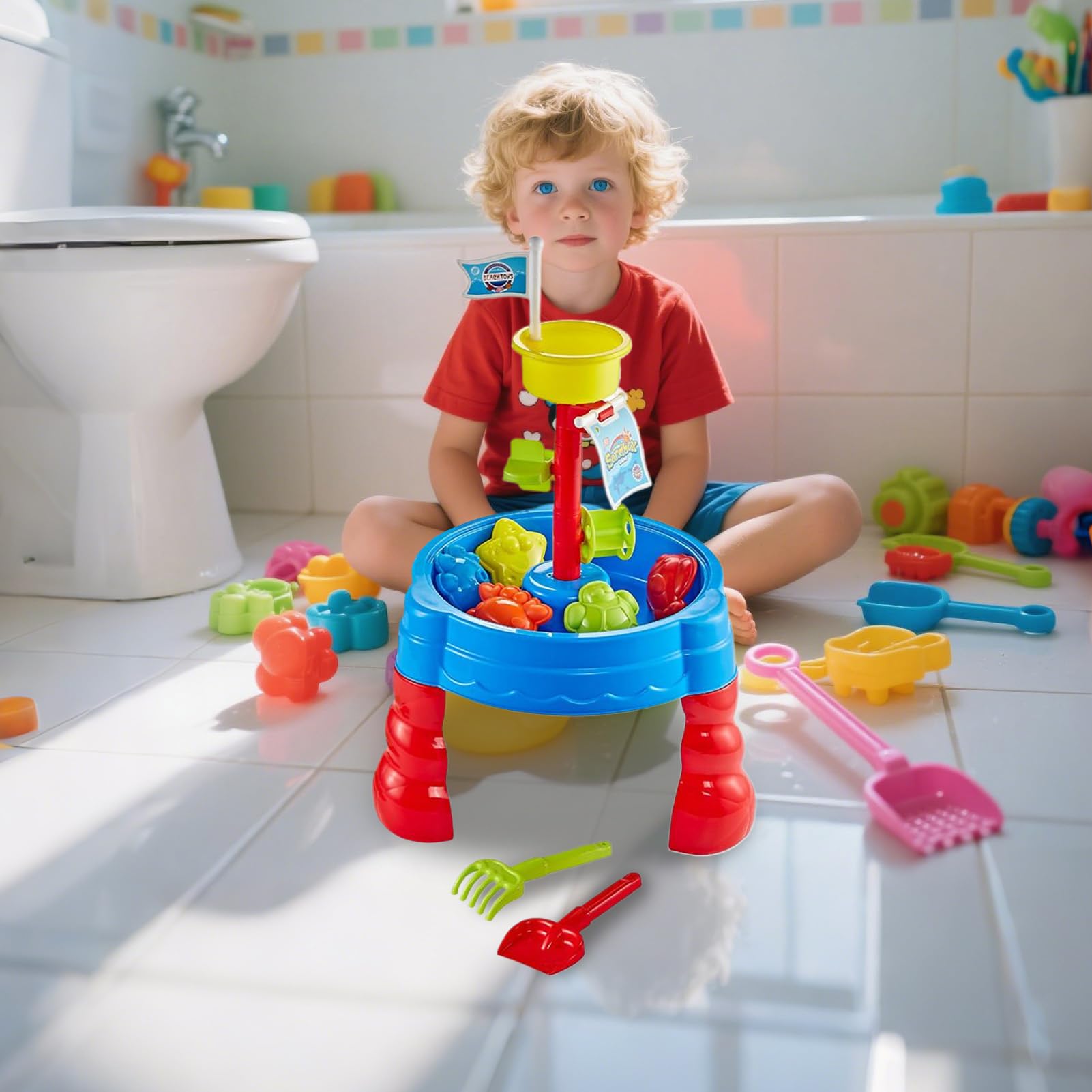 Tavolo Sabbia Esterno Sensoriale Tavolo | Giocattolo Educativo Attività Esterna per Bambini Giardino Spiaggia Cortile