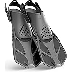 Greatever Snorkel Fins Adjustable Buckles Open Heel Swim Flippers Travel Size Short Swim Fins for Snorkeling Diving Swimming Adult Men Womens