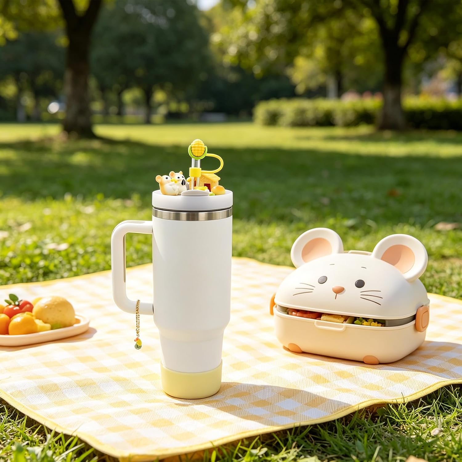Gluttonous Mouse Stanley Cup Lid Accessories Set, Lid Topper Decoration image 4