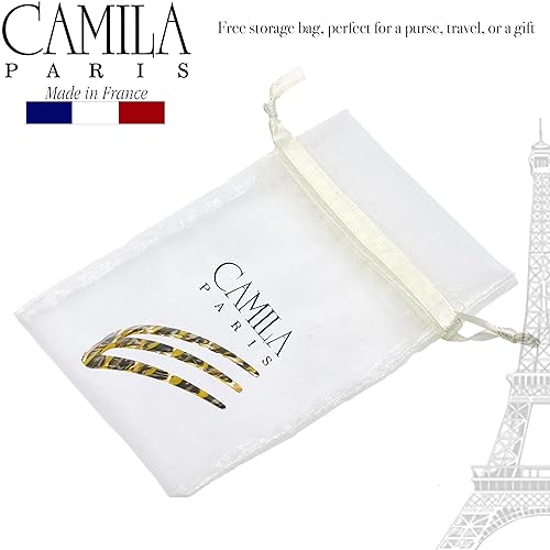 Miniatura 5 de Camila Paris CP3167 - Pinzas de clip para palillo francés, color mostaza, ondulado, 3 puntas, tenedor de pelo para niñas, soporte para moño,