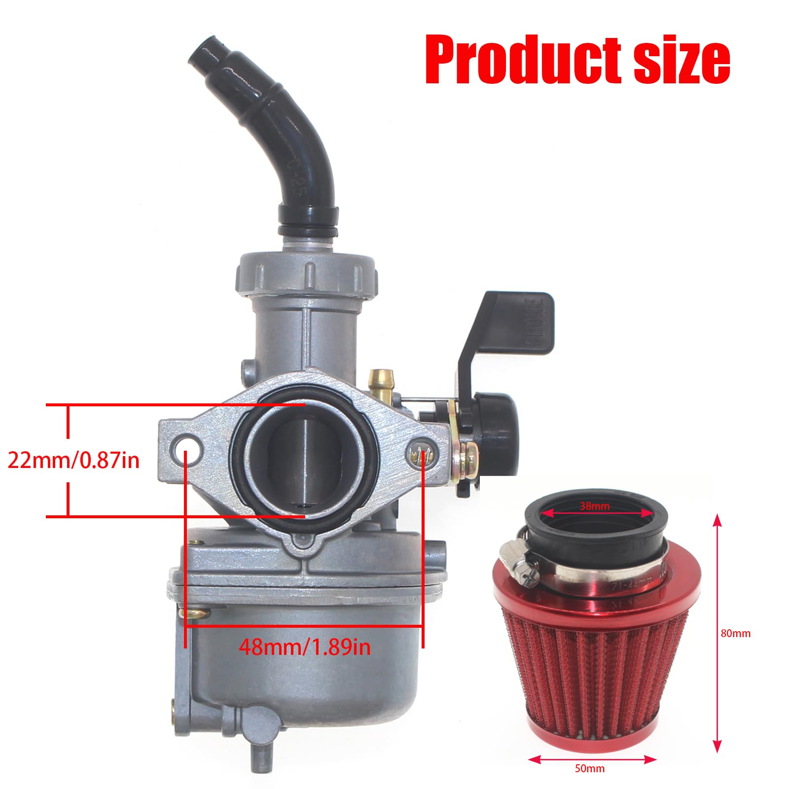 Carburatore PZ22 22mm Per Motori 125cc 110cc, Compatibile Con SSR, Honda CRF50, TaoTao, Coolster, Apollo, ATV E Go Kart