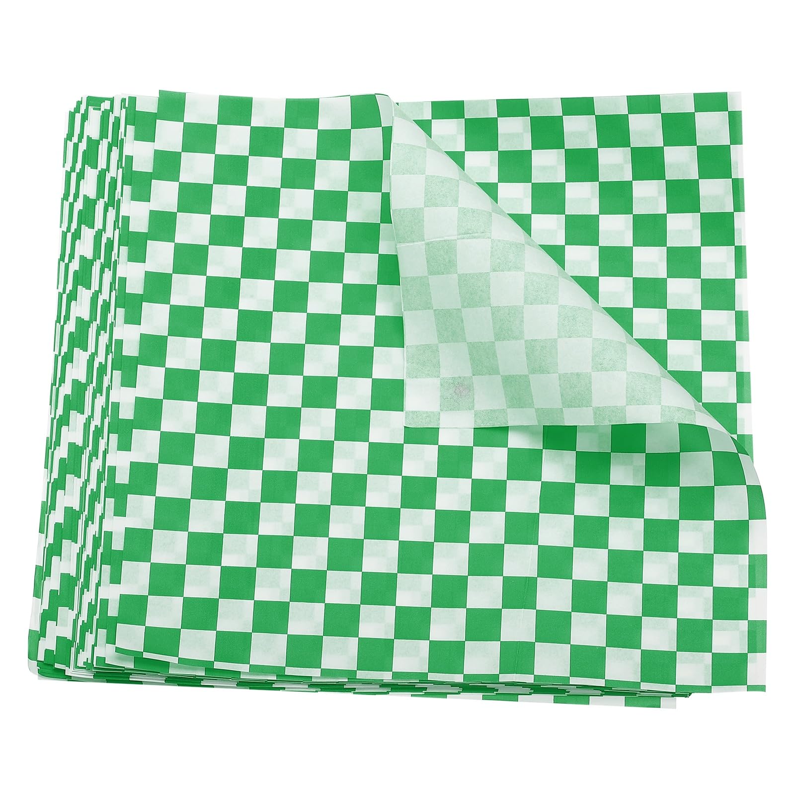 QUARKZMAN 200 Pezzi Carta Oleata A Quadretti 9" X 9" Carta Assorbente Per Alimenti Asciutti Per Sandwich Rivestimenti Forno Cestini Picnic Panino Hamburger Verde