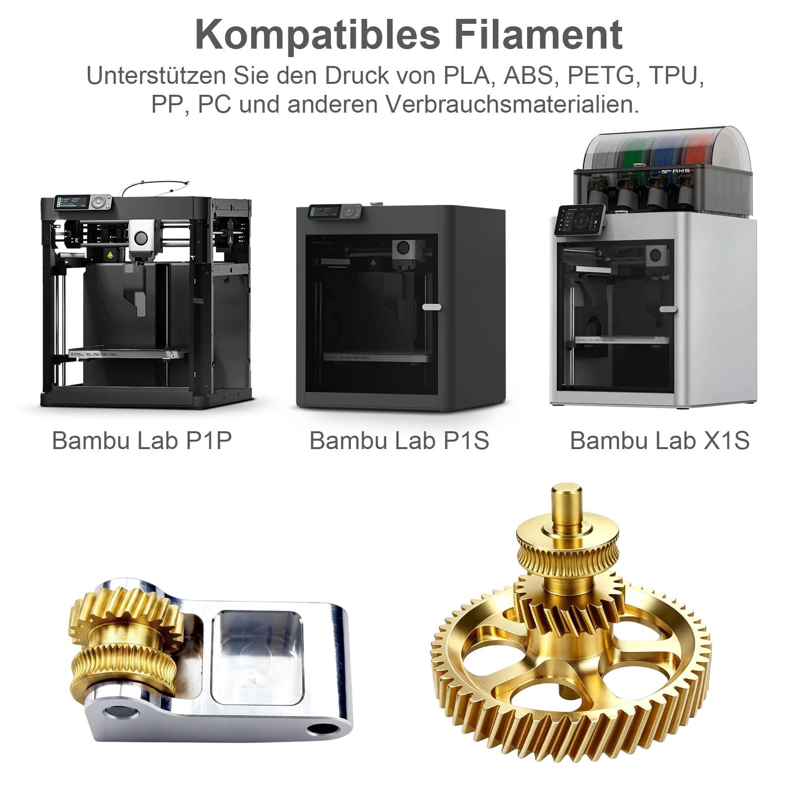 Extruder-Zahnrad für Bambu-Lab X1C P1P P1S 3D Drucker Verbesserte, verschleißfeste Zuführungsmechanik für reibungslosen Filamenttransport