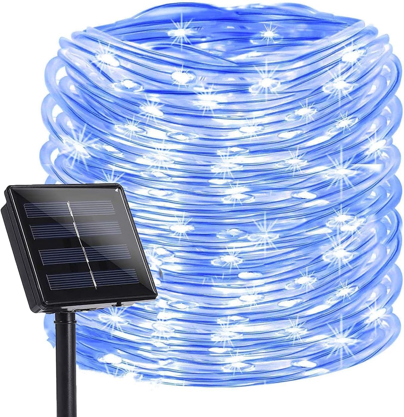 UsmooJoy Solar Rope Lights 5m 50LED Outdoor Waterproof Solar Lights,Waterproof String Light 8 Modes Fairy Lighting Decor Strip Tube Light for Garden Tree Pathway Yard Pool (Blue)