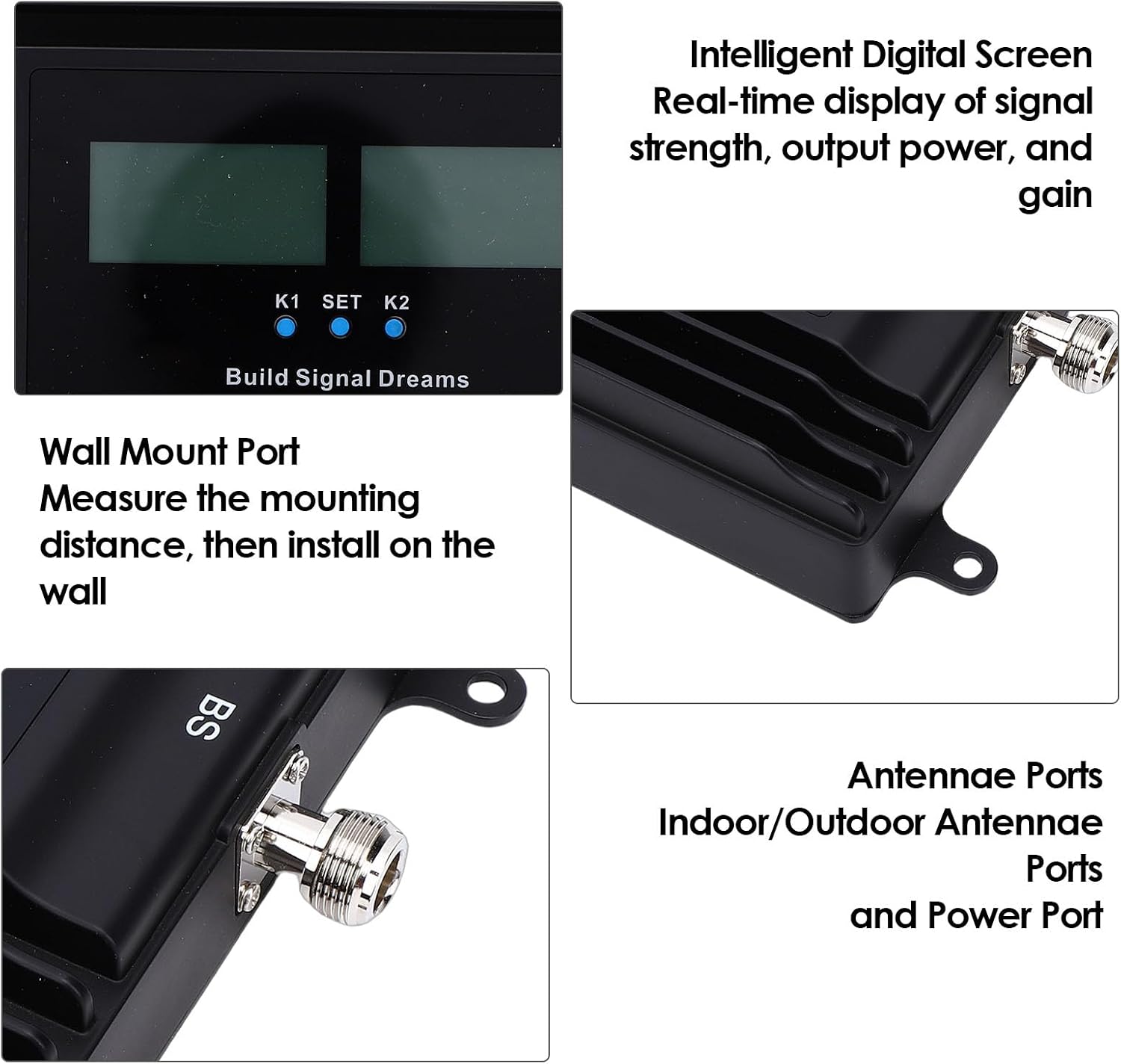 Diyeeni Cell Phone Signal, 5G 4G LTE Mobile Signal Amplifier for AT & T, TMobile, with Auto Recovery Memory and App Control, for Home Office Villa Underground Garage (US Plug)