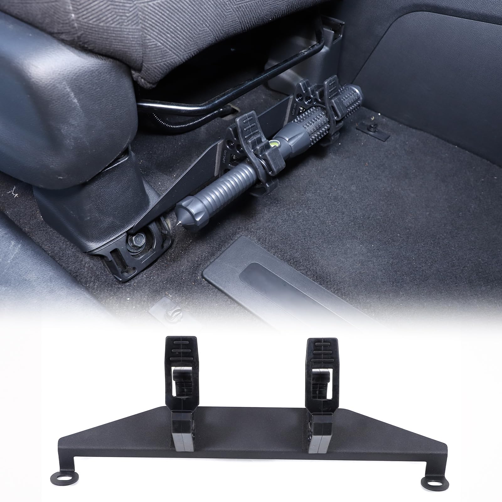Front Seat Flashlight Mount Holder Bracket for Honda Pilot 2015-2022 Passenger Side Underseat Flashlight Holder Front Seat Mount Molle Panel Co-Pilot Seat Torch Storage Mounting Bracket Aluminium