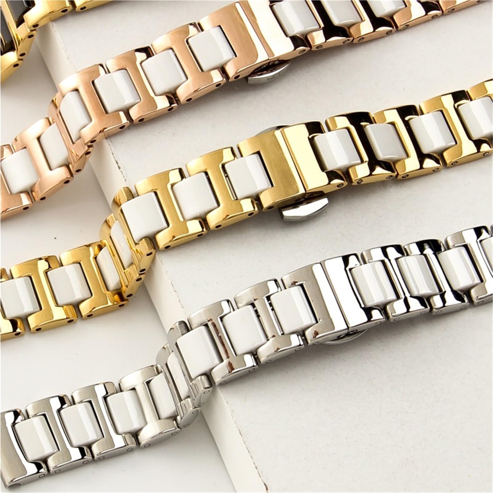 Cinturino for orologio in ceramica, cinturini universali di ricambio for orologi da 12, 14, 16, 18, 20, 22 mm, cinturino for orologio in acciaio inossidabile a sgancio rapido