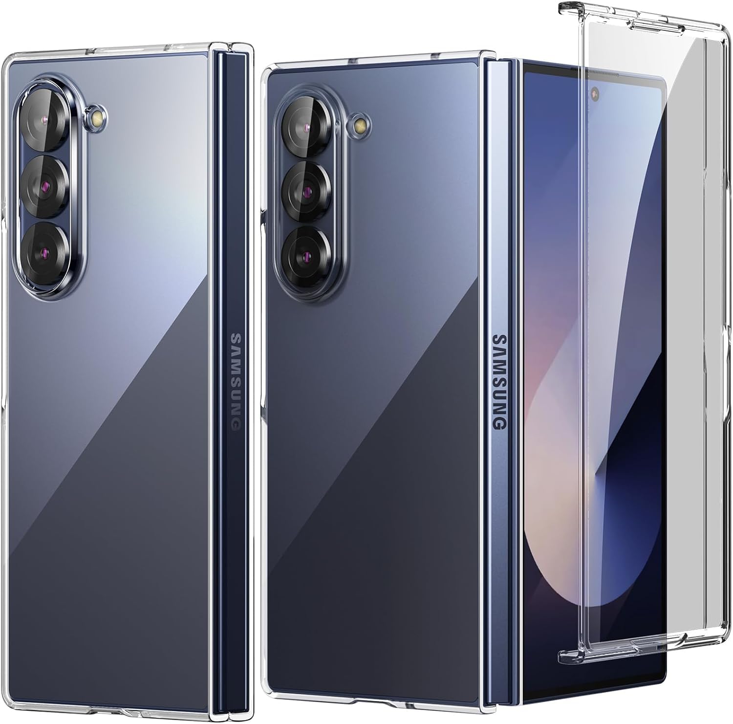 Clear Case for Samsung Galaxy Z Fold 7: Scratch Resistant Hard PC Back - Flexible TPU Bumper - Protective Shockproof Cover for Samsung Galaxy Z Fold 7 5G 2025