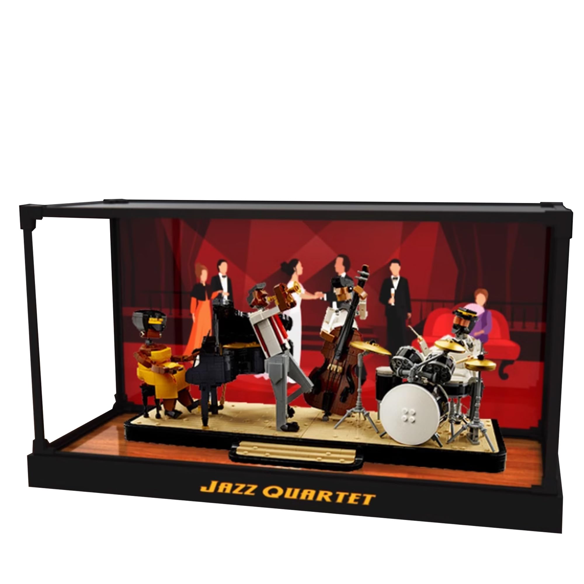 Acrylic Display Case for Lego 21334 Jazz Quartet Building Set,Clear Display Case, Dust-Proof Display Case Compatible with Lego 21334 (Only Display Case) (Background)