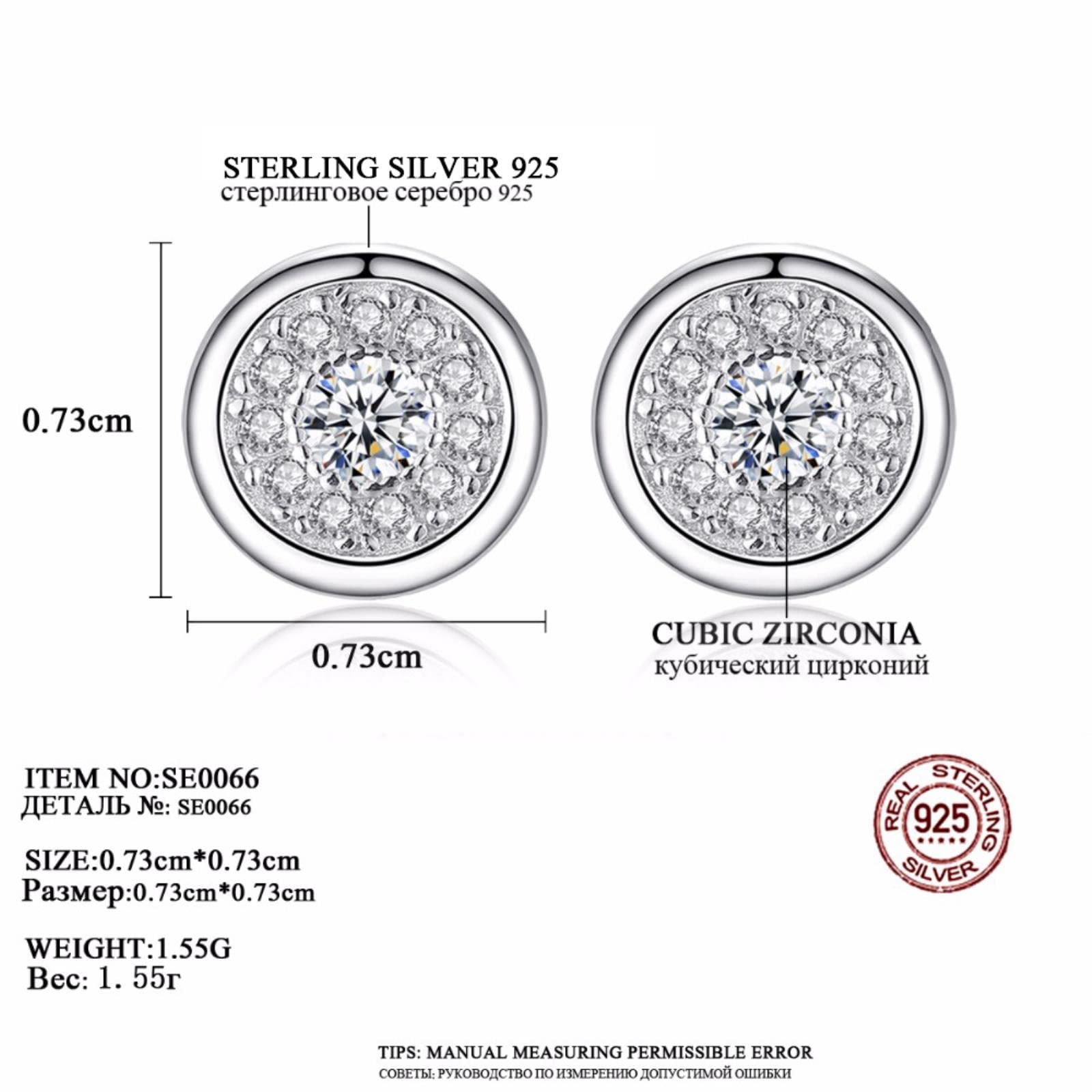 LOKILOKI Orecchini A Bottone In Argento Sterling 925 Con Zirconi – Design Serpente, Donne