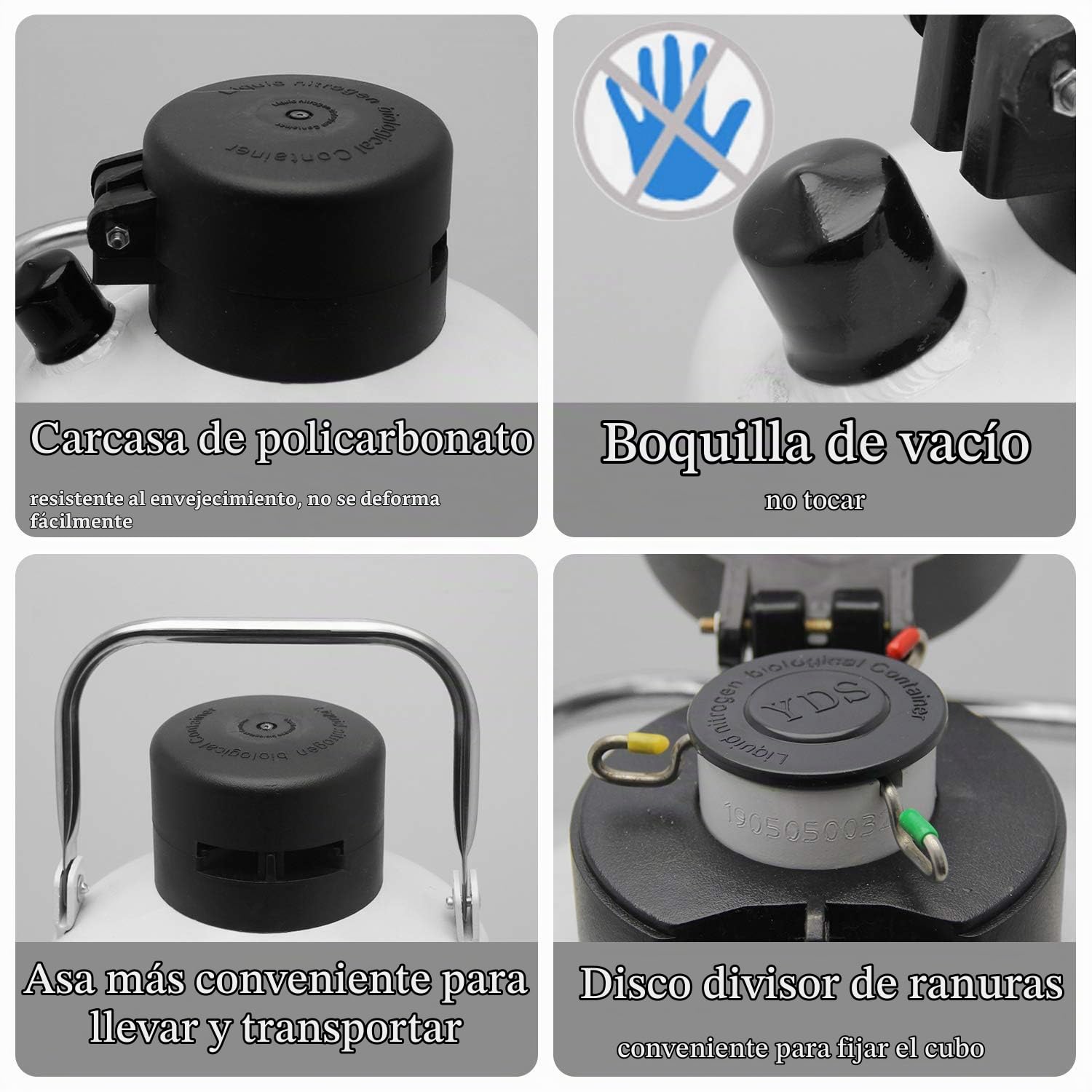 CGOLDENWALL Tanque de Nitrógeno Líquido 2L-30L Contenedor de Líquido Criogénico Portátil Recipiente de Aleación de Aluminio Frasco de Dewar (Capacidad: 3L)