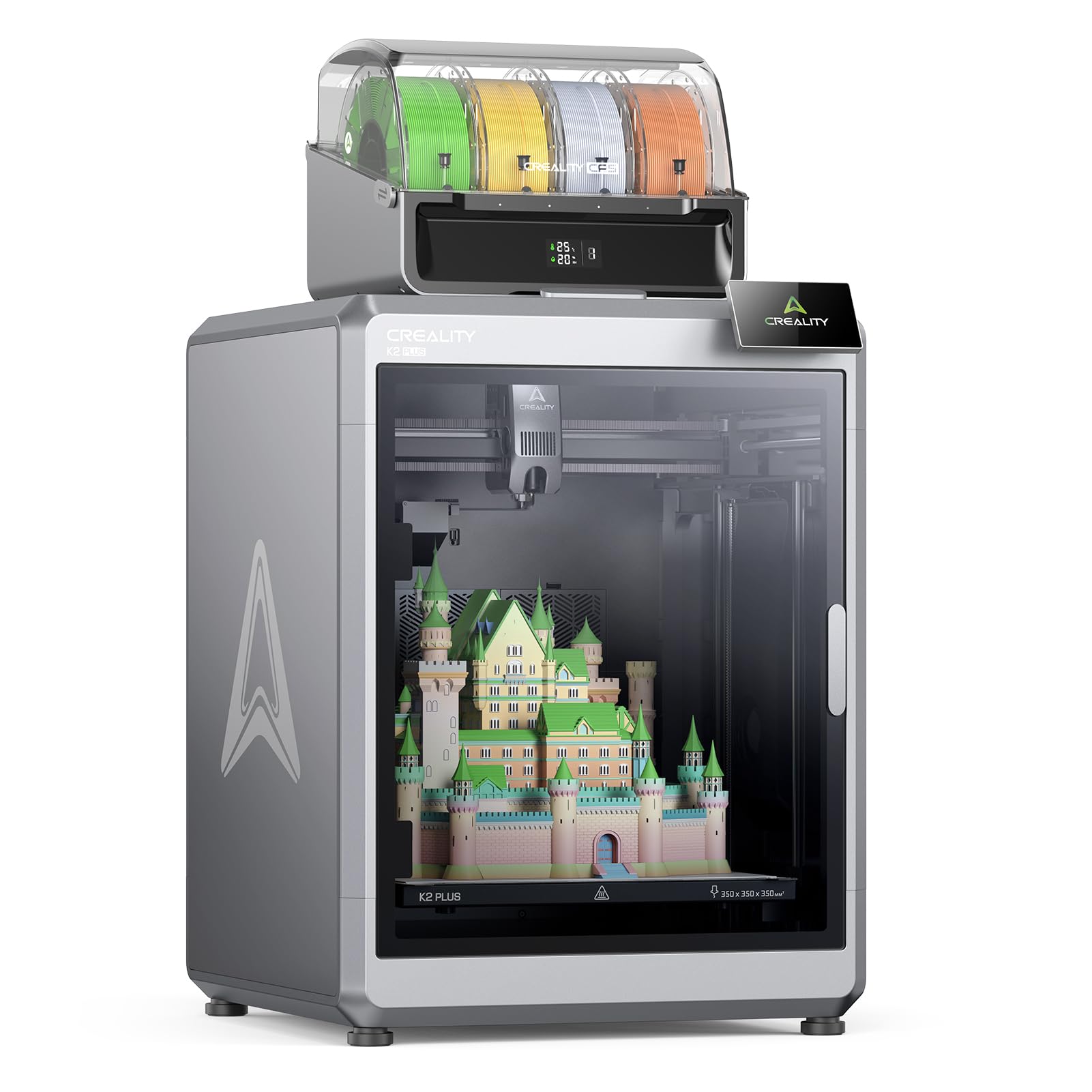 FTVOGUE K2 Plus Combo 3D-Drucker, 16-Farben Multi-Filament Druck, 350mm Bauraum, FOC Schritt-Servo Motoren, 600mm/s Geschwindigkeit, Dual KI Kameras, Auto Kalibrierung for Große Modelle (EU)
