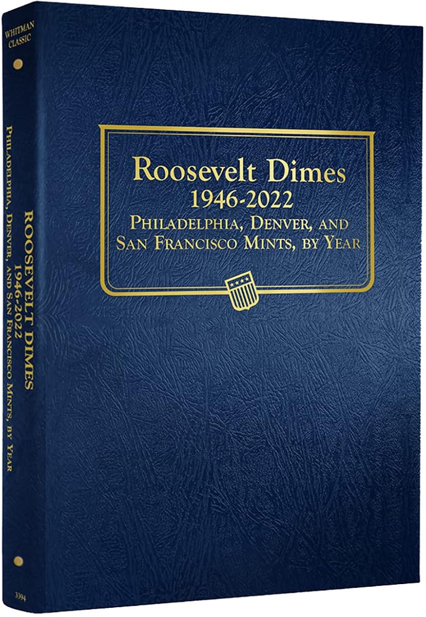 Álbum de monedas de diez centavos de Roosevelt de EE. UU. 1946 - 2022 #3394