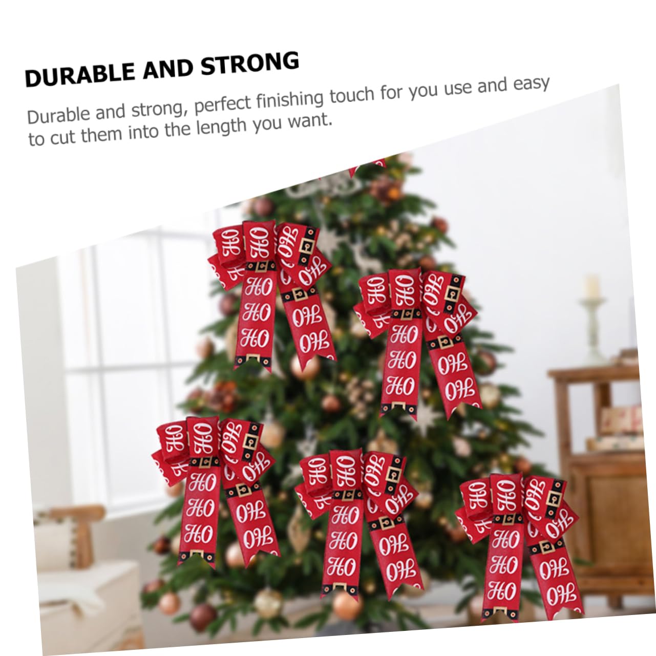 Amosfun 4stücke Weihnachtsband Für Weihnachtsbaumdeko Rotes Schleifenband Aus Feinem Leinenmaterial Für Kränze Und Festliche Projekte