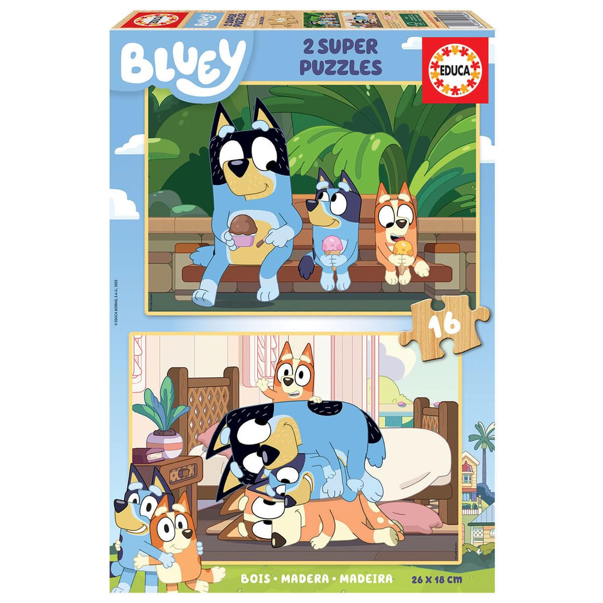 Educa 19406 2x16 Bluey, Varied