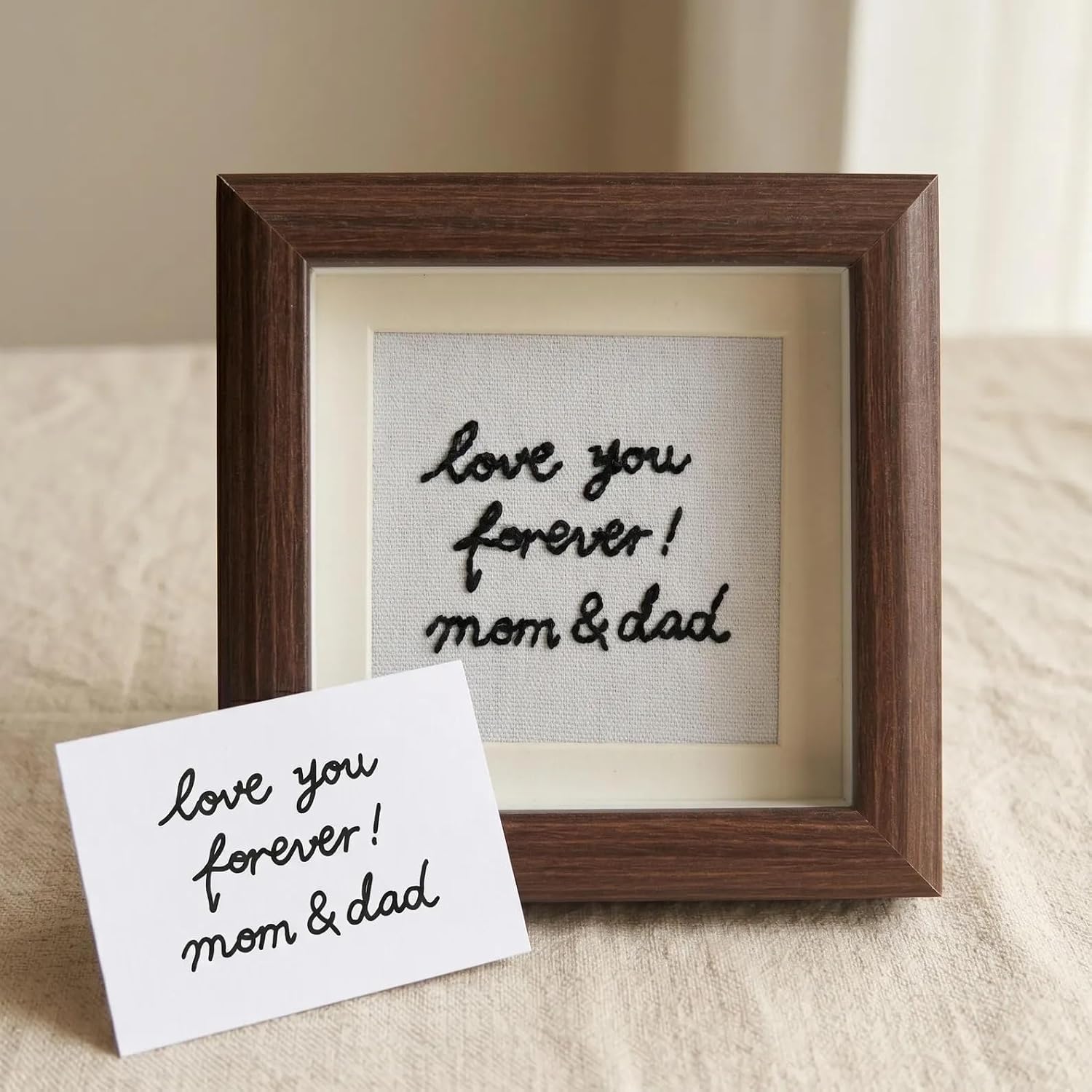 Custom Handwriting Embroidery Keepsake, Personalized Handwritten Note, Memorial Gift, Framed Embroidery