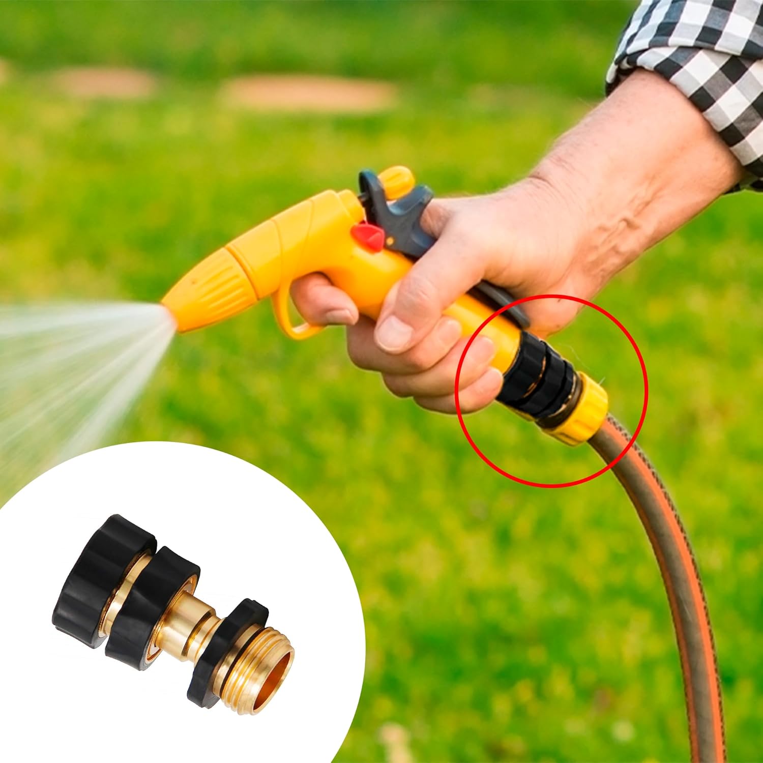 3/4 Inch Garden Hose Quick Connect, Aluminum Garden Hose Fittings, Male and Female Water Quick Release Connector (4Pack) thumbnail