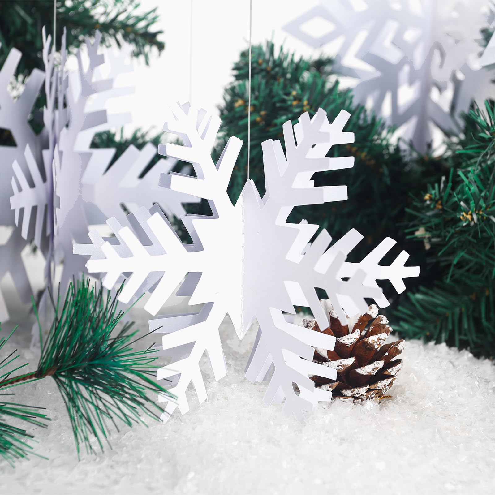 36 Piezas De Copos De Nieve De Papel 3D Colgantes Copos De Nieve Decoración De Navidad Invierno Navidad Vacaciones Invierno Fiesta Año Nuevo Decoración Del Hogar