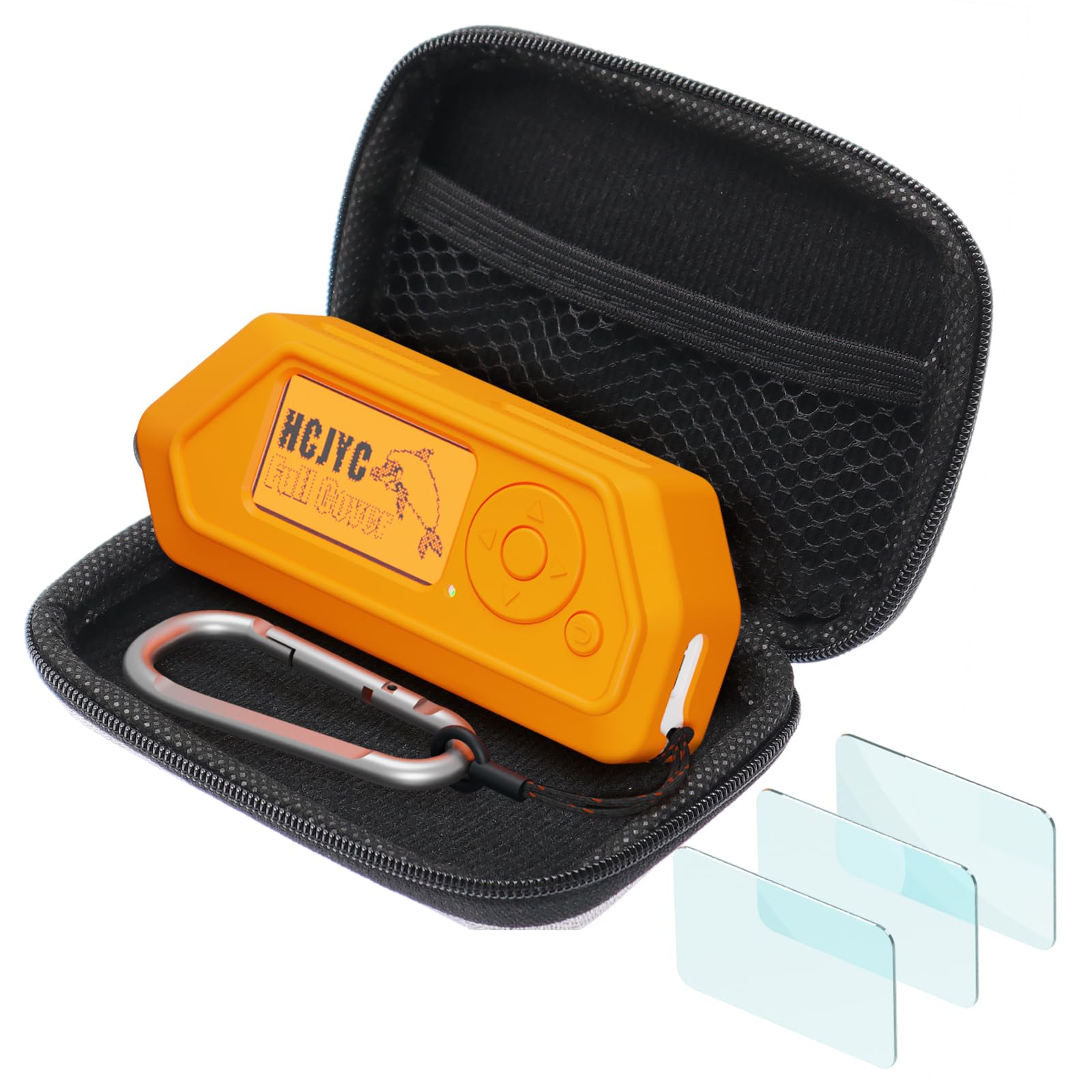 Case for Flipper Zero, 5 in 1 Protective Cover Accessory Set with 3 Pack of Screen Protect & EVA Carrying Case for Flipper Zero - Orange