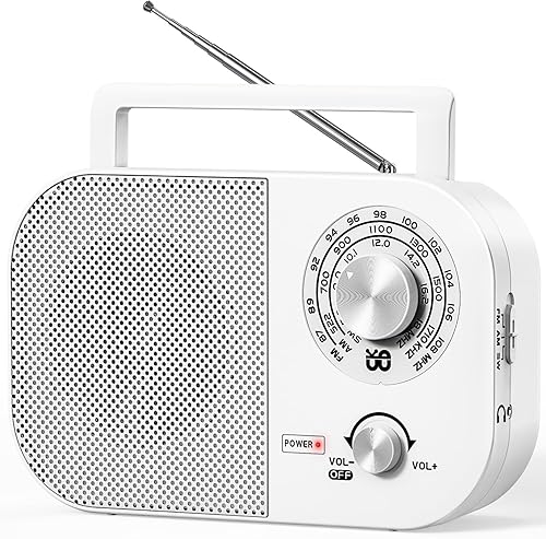 Radio AM FM portátil con recepción de largo alcance, radio transistor de onda corta Goodes con altavoz grande, funciona con batería o alimentación