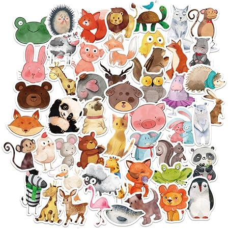 Amazon ステッカー 動物 子供用 80枚セット Ivon バイク ステッカー 防水 車 ステッカー シール 冷蔵庫ステッカー 強粘着 重複しないステッカー スーツケース用 目立つ 自転車 パソコン 携帯 ノート ステッカー 荷物トロリーケース用 プレゼント シール ステッカー