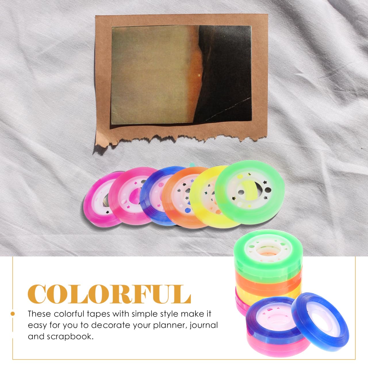 Operitacx Farbiges Transparentes Klebeband 12 Rollen 0.31 Zoll Breite Kreatives Washi Tape Für Scrapbooking Diy Bastelprojekte Geschenkdekoration