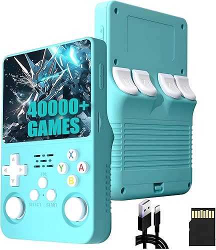R36S - Consola de juegos portátil retro 128G, 40000+ juegos, 21 emulador, consola retro de 3.5 pulgadas, pantalla IPS de 640 x 480.3500 mAh, sistema