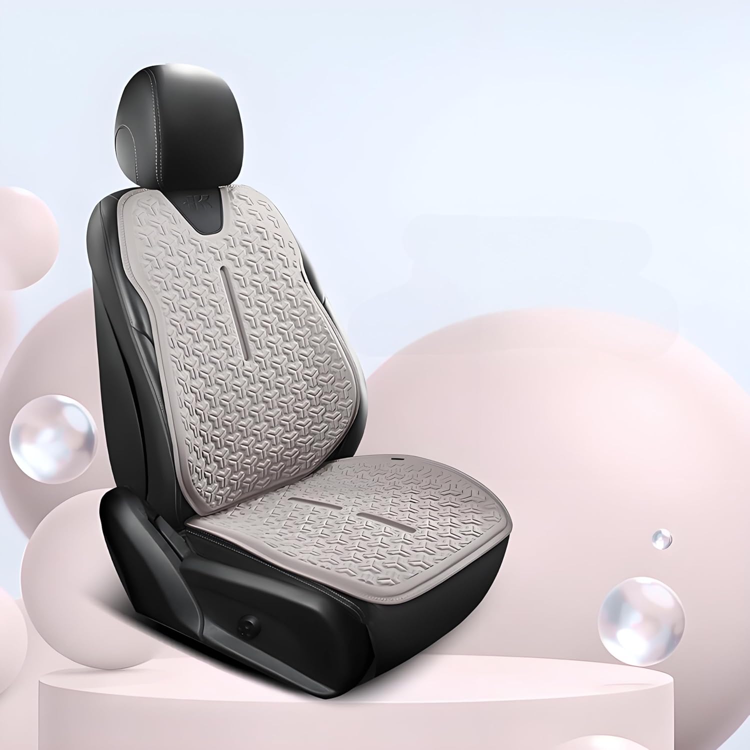 HKZ Car Seat Cover for Cars - Soft - for All Season- Front Car Seat Protector Covers for Most Automotive, Vans, SUVs, Trucks (Khaki, 1-Pack)