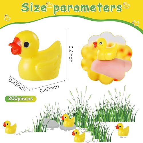 Miniatura 2 de GliSun 200 piezas de mini patos de resina para jardín, micro paisaje, ornamento de casa de muñecas, broma de Navidad, fiesta de cumpleaños,