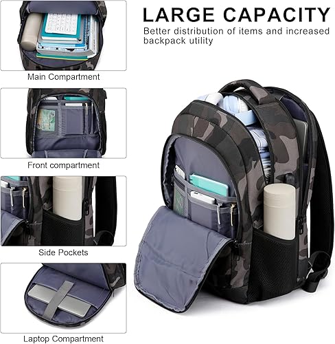 Miniatura 2 de Mochila para laptop, mochila escolar para adolescentes y niños, mochila de viaje de 15.6 pulgadas, grande, resistente al agua, para escuela